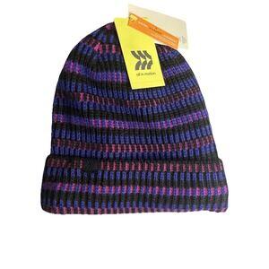 All In Motion Kids Pink‎ and Purple Knit Beanie Moisture Wicking Lining New